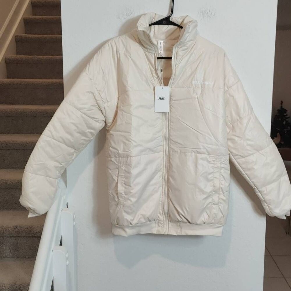Stax. Official Jacket Womens Extra Small Puffer Beige